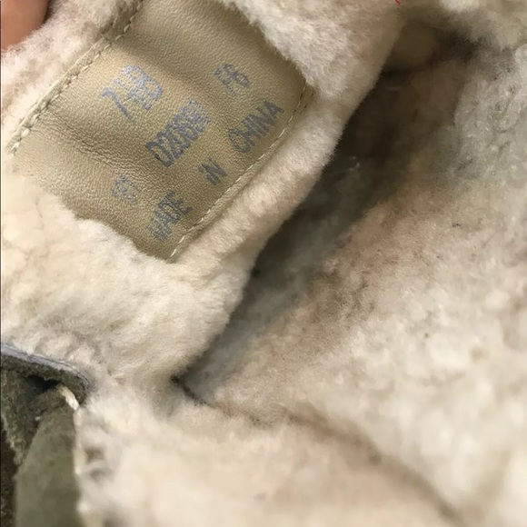 COLE HAAN HORSE-BIT SUADE SHEARLING GREEN MULE - Picture 6 of 8